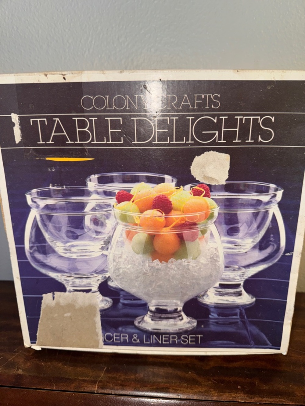 Vintage Colony Crafts Table Delights Glass Icer Liner Set of 4